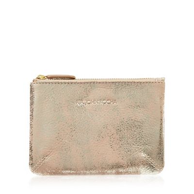 Rose gold leather coin purse